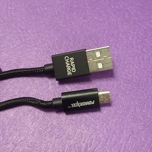 PowerXcel Braided 6ft Micro USB Charger (Black)